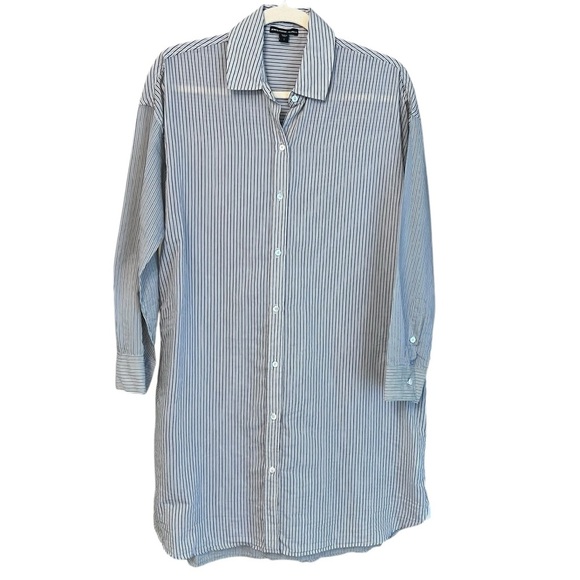 James Perse Los Angeles Shirt Dress Grey Stripe 1 Small Minimalist Contemporary - Picture 1 of 7